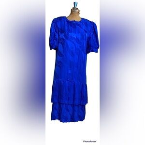 Jonathan Martin Vintage Blue Silk Dress ~